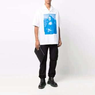 Off-White Men’ s Mona Lisa Short Sleeve White Shirt Off-White Men’ s Mona Lisa Short Sleeve White Shirt