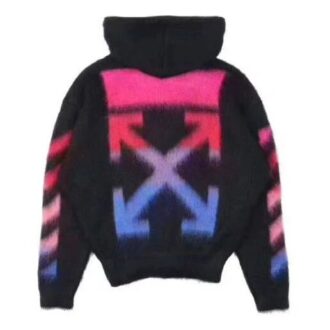 Off-White Men’ s Nylon Hooded Zipper Knit Black