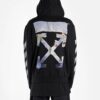 Off-White Men’ s Painting Printing Arrow Pattern Zipper Classic Black