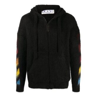 Off-White Men’ s Pattern Hooded Jacket Black