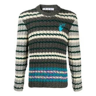 Off-White Men’ s Pattern Loose Knit Gray