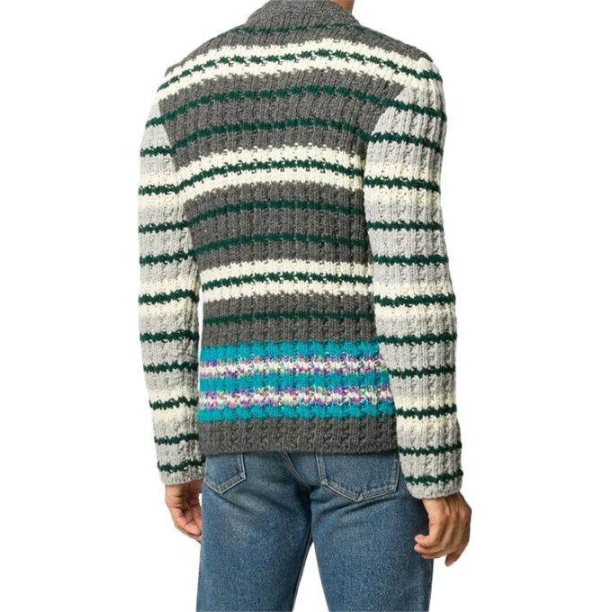 Off-White Men’ s Pattern Loose Knit Gray