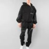 Off-White Men’ s Pattern Printing Diagonal Zipper Loose Fit Black
