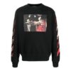 Off-White Men’ s Pattern Printing Round Neck Long Sleeves Black