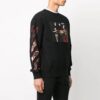 Off-White Men’ s Pattern Printing Round Neck Long Sleeves Black