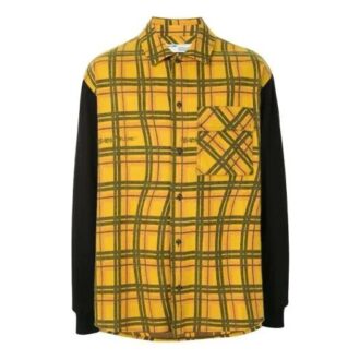Off-White Men’ s Plaid Large Yellow Shirt