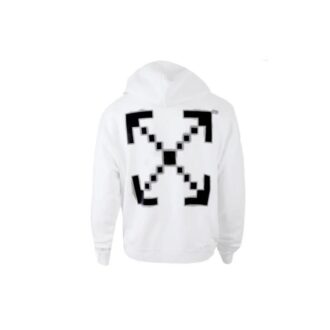 Off-White Men’ s Printed Logo Arrow Hooded Long Sleeves White