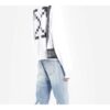 Off-White Men’ s Printed Logo Arrow Hooded Long Sleeves White
