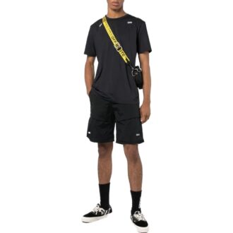 Off-White Men’ s Printing Arrow Pattern Round Neck Short Sleeve Black T-Shirt