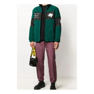 Off-White Men’ s Printing Fleece Jacket Green