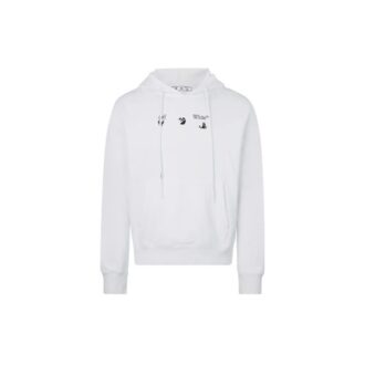 Off-White Men’ s Printing Logo Hooded Long Sleeves White