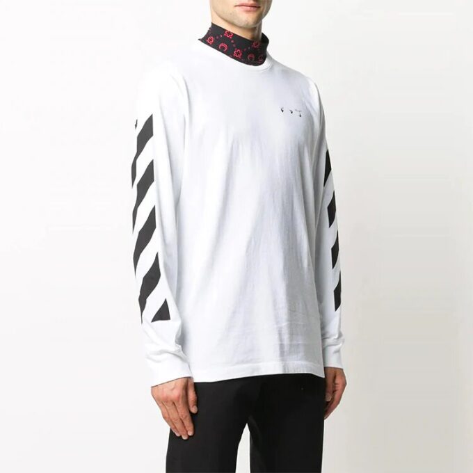 Off-White Men’ s Printing Long Sleeves White T-Shirt