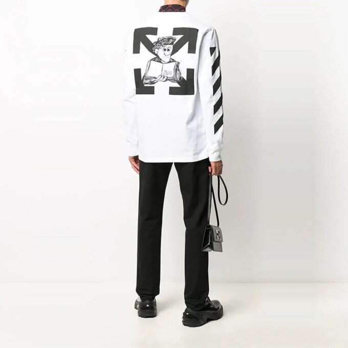 Off-White Men’ s Printing Long Sleeves White T-Shirt