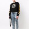Off-White Men’ s Printing Round Neck Long Sleeves Version Black
