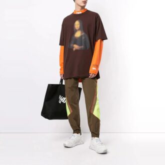 Off-White Men’ s Printing Short Sleeve Brown T-Shirt