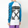 Off-White Men’ s Raglan Sleeve Colorblock Paint Arrow Long Sleeves Colorblock T-Shirt