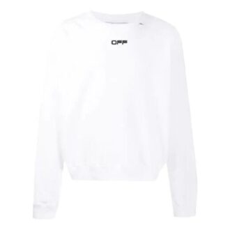 Off-White Men’ s Round Neck Pullover Long Sleeves White