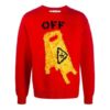 Off-White Men’ s Round Neck Skeleton Red