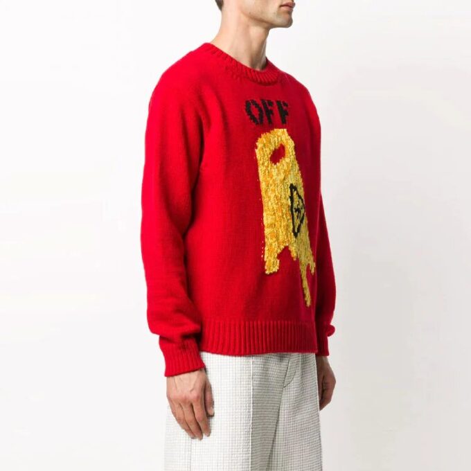 Off-White Men’ s Round Neck Skeleton Red