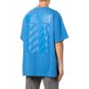 Off-White Men’ s Solid Color Back Large Logo Pullover Round Neck Short Sleeve Blue T-Shirt
