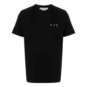 Off-White Men’ s Solid Color Caravaggio Arrow Short Sleeve Black T-Shirt