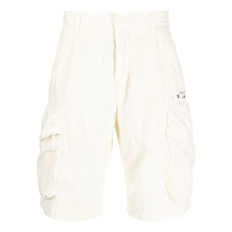 Off-White Men’ s Solid Color Casual Shorts White