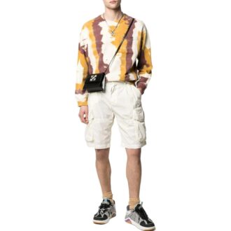 Off-White Men’ s Solid Color Casual Shorts White