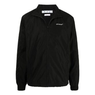 Off-White Men’ s Solid Color Lapel Zipper Jacket Black Off-White Men’ s Solid Color Lapel Zipper Jacket Black