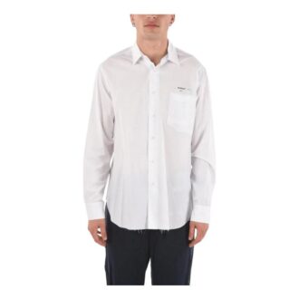 Off-White Men’ s Solid Color Logo Printing Long Sleeves Version White Shirt Off-White Men’ s Solid Color Logo Printing Long Sleeves Version White Shirt