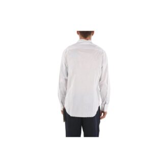 Off-White Men’ s Solid Color Logo Printing Long Sleeves Version White Shirt Off-White Men’ s Solid Color Logo Printing Long Sleeves Version White Shirt