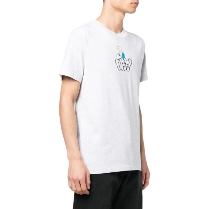 Off-White Men’ s Solid Color Logo Printing Short Sleeve White T-Shirt