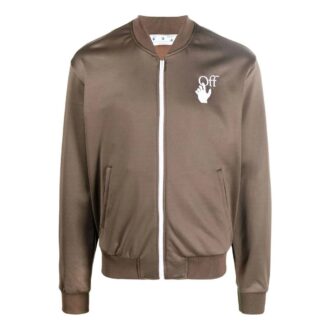 Off-White Men’ s Solid Color Logo Printing Zipper Jacket Off-White Men’ s Solid Color Logo Printing Zipper Jacket