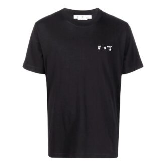 Off-White Men’ s Solid Color Round Neck Short Sleeve Black T-Shirt Off-White Men’ s Solid Color Round Neck Short Sleeve Black T-Shirt