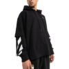 Off-White Men’ s Solid Color Stripe Printing Design Hooded Long Sleeves Black
