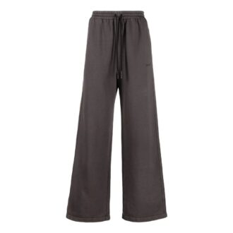 Off-White Men’ s Solid Color Stripe Printing Loose Straight Sports Pants/Trousers/Joggers Gray