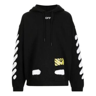 Off-White Men’ s Splash Ink Graffiti Stripe Black