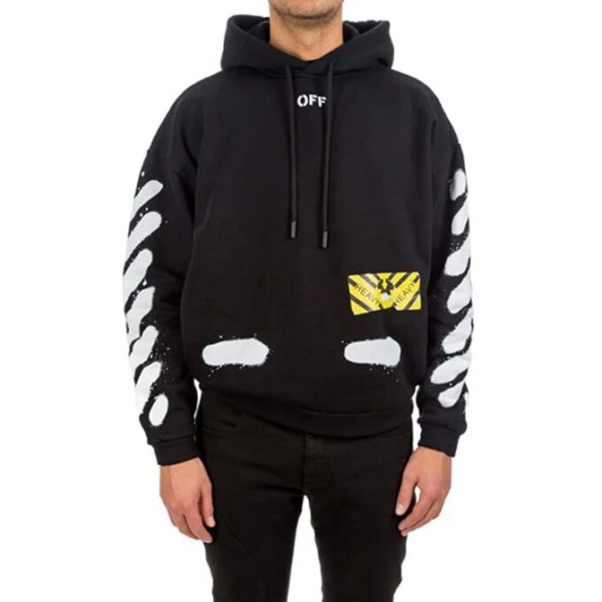 Off-White Men’ s Splash Ink Graffiti Stripe Black