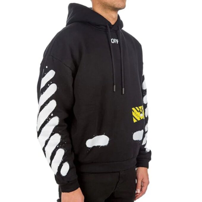 Off-White Men’ s Splash Ink Graffiti Stripe Black