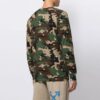 Off-White Men’ s SS21 Camouflage Printing Loose Long Sleeves Green T-Shirt