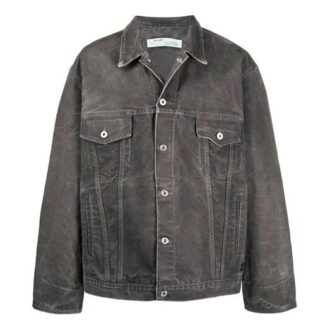 Off-White Men’ s SS21 Denim Jacket Ordinary Version Gray