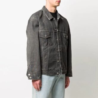 Off-White Men’ s SS21 Denim Jacket Ordinary Version Gray