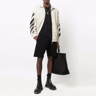 Off-White Men’ s SS21 Diagonal Stripes Pattern Printing Jacket Beige