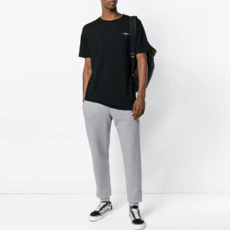 Off-White Men’ s SS21 Drawstring Logo Yellow Arrow Sports Pants/Trousers/Joggers Slim Fit Gray