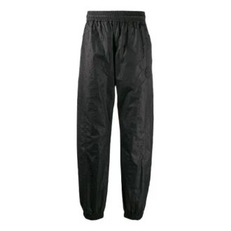 Off-White Men’ s SS21 Elastic Waistband Solid Color Sports Pants/Trousers/Joggers Loose Fit Black