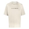 Off-White Men’ s SS21 Logo Pattern Short Sleeve Loose Fit Light Khaki T-Shirt