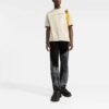 Off-White Men’ s SS21 Logo Pattern Short Sleeve Loose Fit Light Khaki T-Shirt