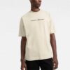 Off-White Men’ s SS21 Logo Pattern Short Sleeve Loose Fit Light Khaki T-Shirt