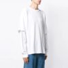 Off-White Men’ s SS21 Logo Twill Printing Long Sleeves Creamy White T-Shirt