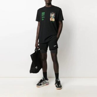 Off-White Men’ s SS21 Loose Alphabet Waist Cycling Shorts Black