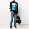Off-White Men’ s SS21 Mona Lisa Pattern Pullover Black